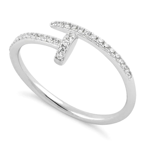 ANILLO EN PLATA DISEÑO CLAVO CON CIRCONES