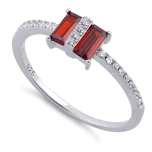 ANILLO EN PLATA BAGUETTE GRANATE Y MICROCIRCONES APCH3