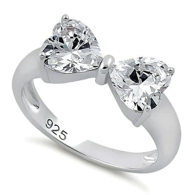 ANILLO EN PLATA CON CORAZONES REFLEJADOS APCH45