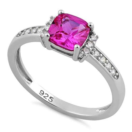 ANILLO EN PLATA ALMOHADON MEDIANO ROSA APCH54