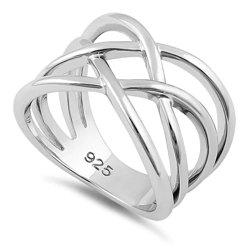ANILLO EN PLATA ONDAS ENTRELAZADAS APCH62