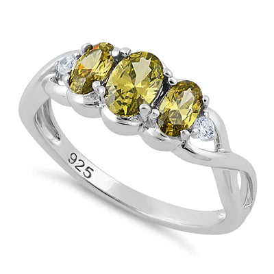 ANILLO EN PLATA TRIPLE OVALO PERIDOTO APCH75