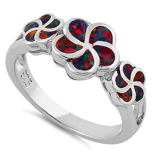 ANILLO EN PLATA FLORES OPALO NEGRO DE LABORATORIO APCH7