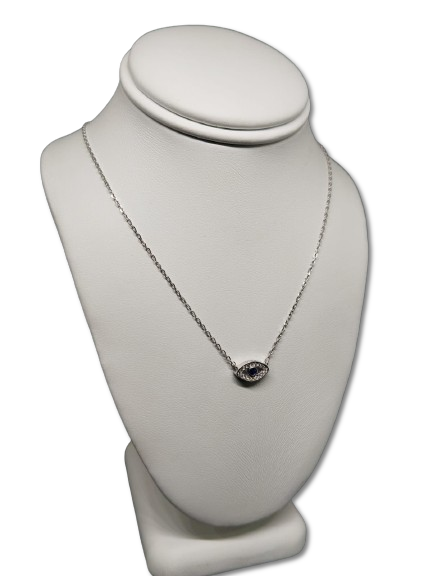 COLLAR EN PLATA CON OJO TURCO Y MICROCIRCONES CLLPCH64
