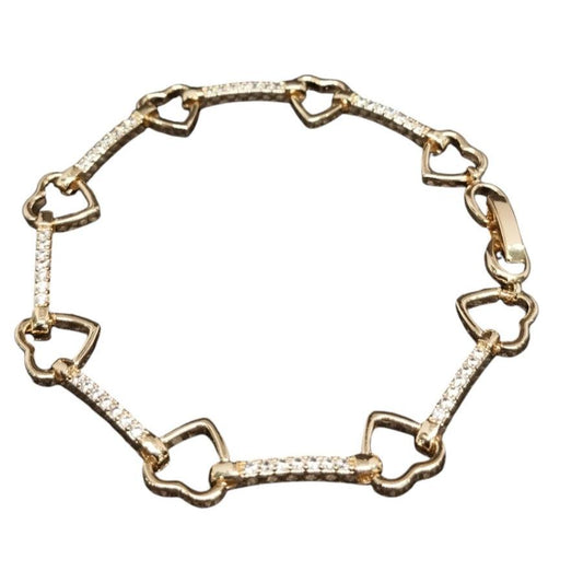 PULSERA ORO LAMINADO CORAZONES PLBJ6045