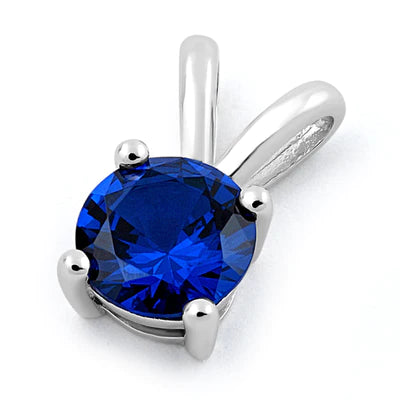 DIJE PLATA Y ESPINELA AZUL REDONDA DPCH30