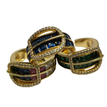 Anillo de Oro Laminado con Diseño de Hebilla ANBJ0982