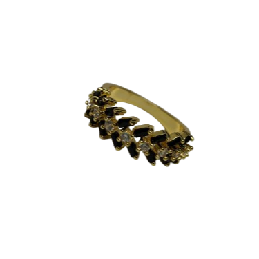 Anillo en Oro Laminado con Diseño de Hojas en Microcircones ANRR300