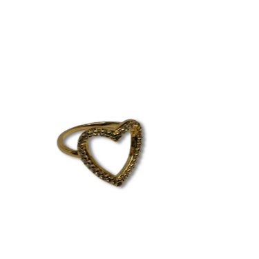 Anillo en Oro Laminado con Silueta de Corazón y Microcircones ANCH430562