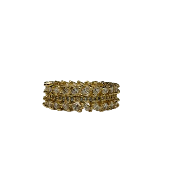 Anillo en Oro Laminado con Diseño de Hojas en Microcircones ANR1083