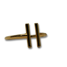 Anillo en Oro Laminado con Dos Barras Paralelas ANCH-9701