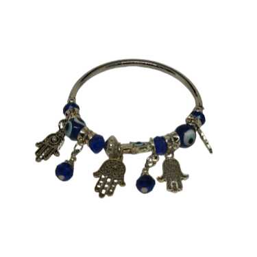 PULSERA CHARMS OJOS TURCOS Y MANO DE FATIMA  PFCH9981