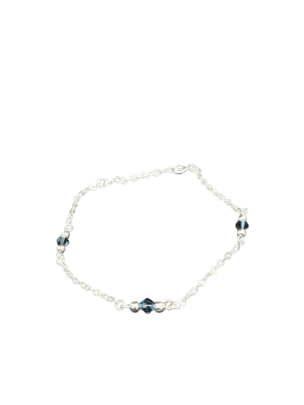 PULSERA PLATA LEY 950 PUNTO DE LUZ AZUL PPVNFP