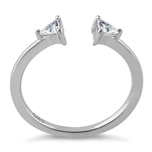 ANILLO EN PLATA DOBLE CIRCON EN TRIANGULO