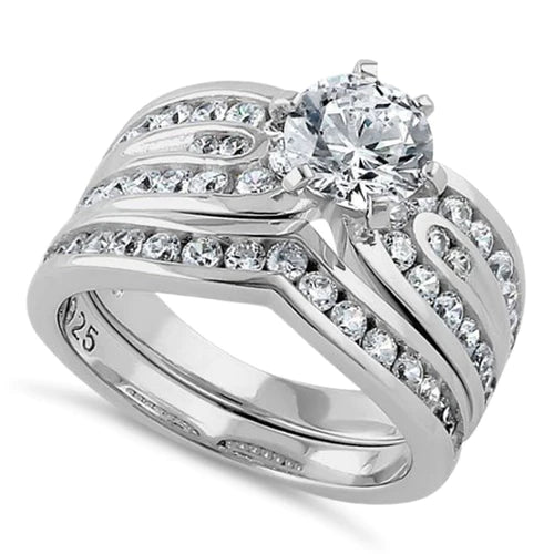 Anillo CZ Elegante Set de Compromiso en Plata SETAPCH01