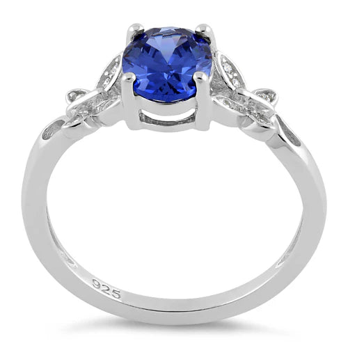 ANILLO EN PLATA MARIPOSA CENTRO AZUL OSCURO APCH78