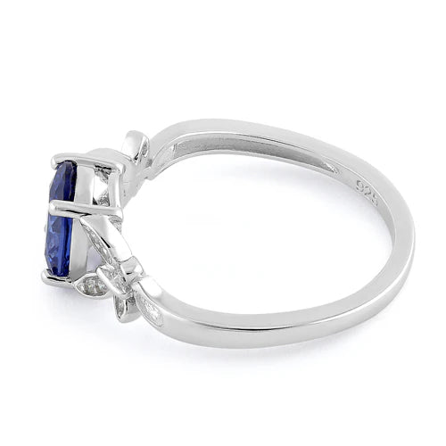 ANILLO EN PLATA MARIPOSA CENTRO AZUL OSCURO APCH78