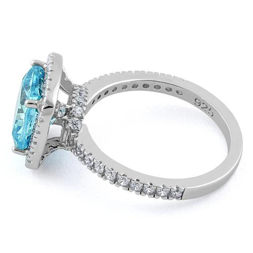 ANILLO EN PLATA ALMOHADON AGUAMARINA