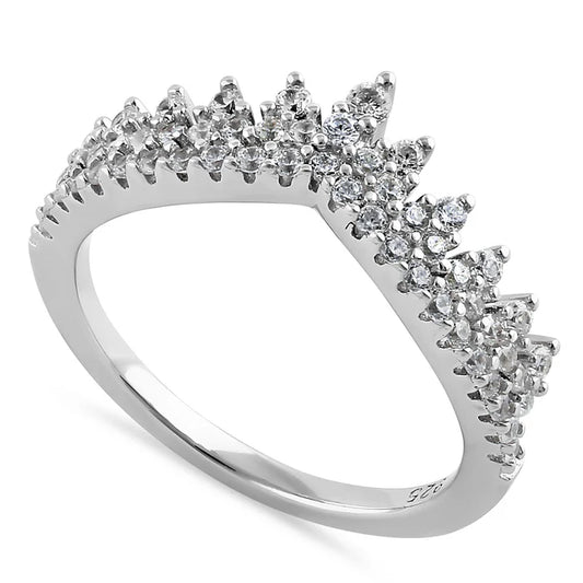 Anillo de compromiso en plata  con corona vintage con microcircones de talla redonda L26