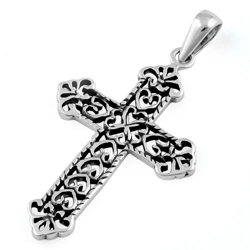 Colgante Cruz con Corazón de Plata WSPP795