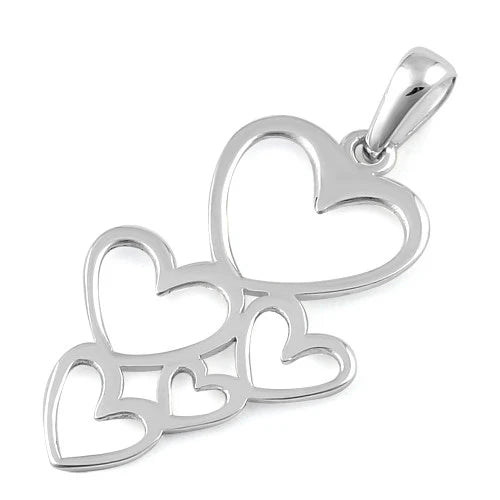 Colgante Corazones Flotantes de Plata WSPP818
