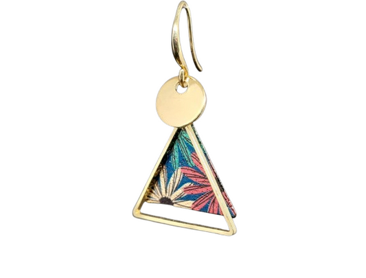 Arete Triangular con Diseño de Flores en Acero AFTR