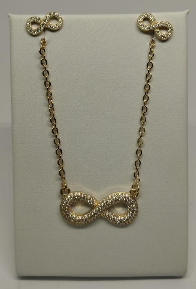 SET ORO LMAINADO Y MICRO CIRCONES INFINITO SET1768