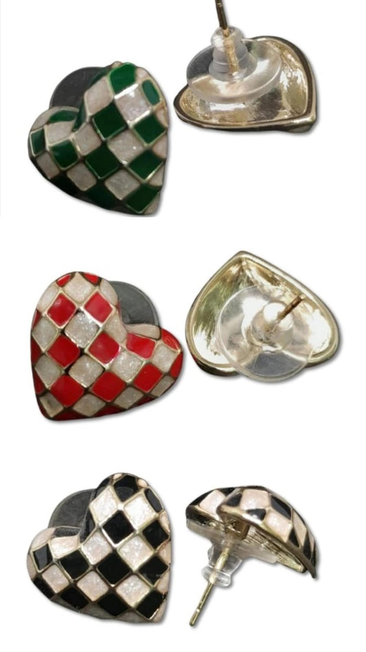 Topos de Corazón con Diseño de Ajedrez AFCHC3171