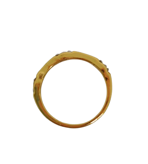 ARGOLLA CHAPADA EN ORO DE 14K CON CIRCONES