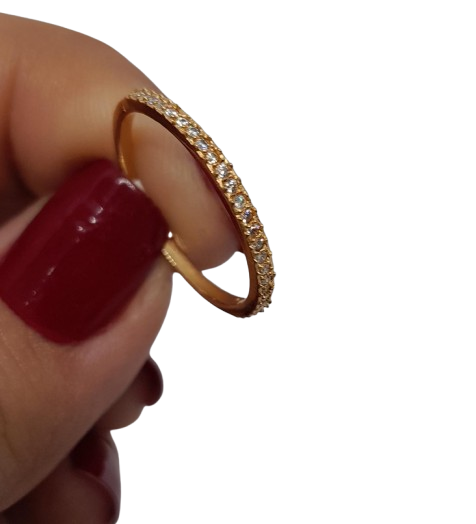 Argolla en Oro 18 Quilates Tipo Banda con Microcircones AO-03