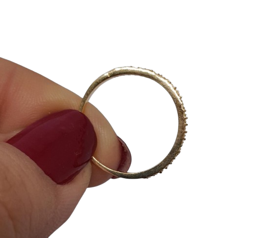 Argolla en Oro 18 Quilates Tipo Banda con Microcircones AO-03