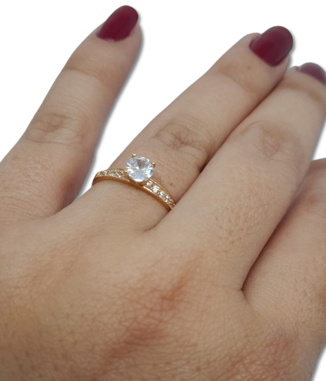 Anillo de Compromiso en Oro 18 Kilates con Circoncentral y Microcircones AO-04