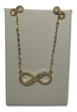 SET ORO LAMINADO Y CIRCONES INFINITO SET10769