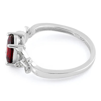 ANILLO EN PLATA DOBLE MARIPOSA CENTRO GRANATE APCH80