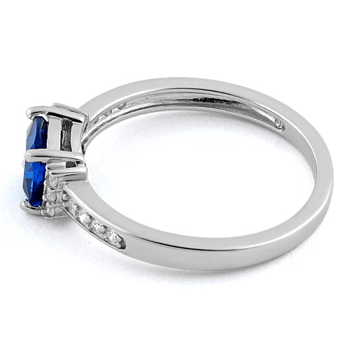 ANILLO EN PLATA ALMOHADON MEDIANO AZUL ORCURO APCH55