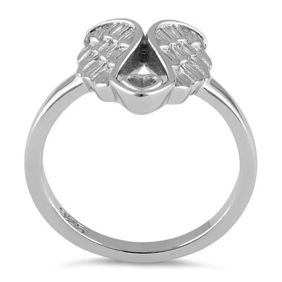 ANILLO EN PLATA LEY 925 ANGEL WING WITH HEART