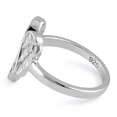 ANILLO EN PLATA LEY 925 ANGEL WING WITH HEART
