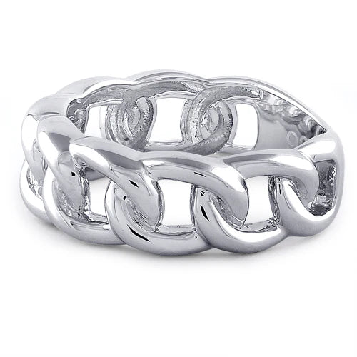 ANILLO EN PLATA DISEÑO CADENA