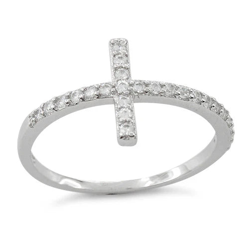 ANILLO EN PLATA LEY 925 CROSS CLEAR