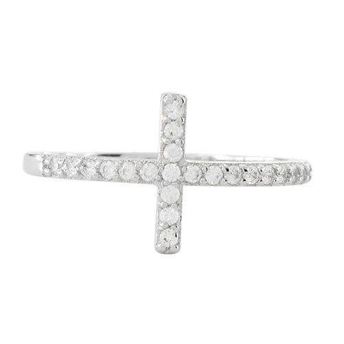 ANILLO EN PLATA LEY 925 CROSS CLEAR