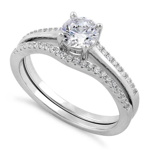 Anillo circones Set de Compromiso de Plata L20