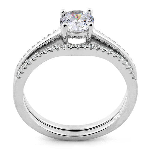 Anillo circones Set de Compromiso de Plata L20