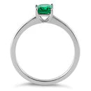 ANILLO EN PLATA LEY 925 CON CIRCON COLOR ESMERALDA CORTE RADIANTE L32