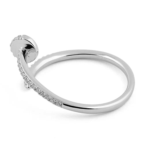 ANILLO EN PLATA DISEÑO CLAVO CON CIRCONES