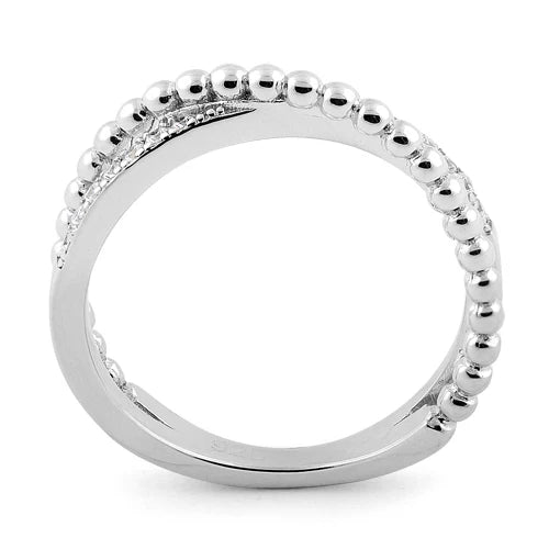 ANILLO EN PLATA CUENTAS SUPERPUESTAS