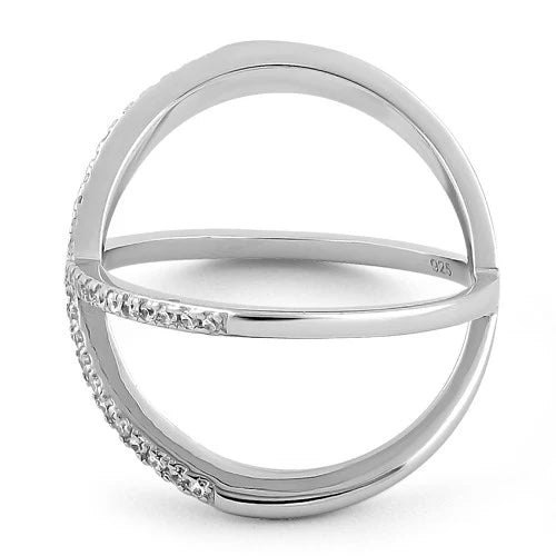 ANILLO EN PLATA CON X SOBREPUESTA EN MICROCIRCONES APCH76