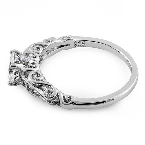 APCH20 ANILLO DE COMPROMISO EN PLATA LEY 925 CON CIRCON REDONDO ATEMPORAL